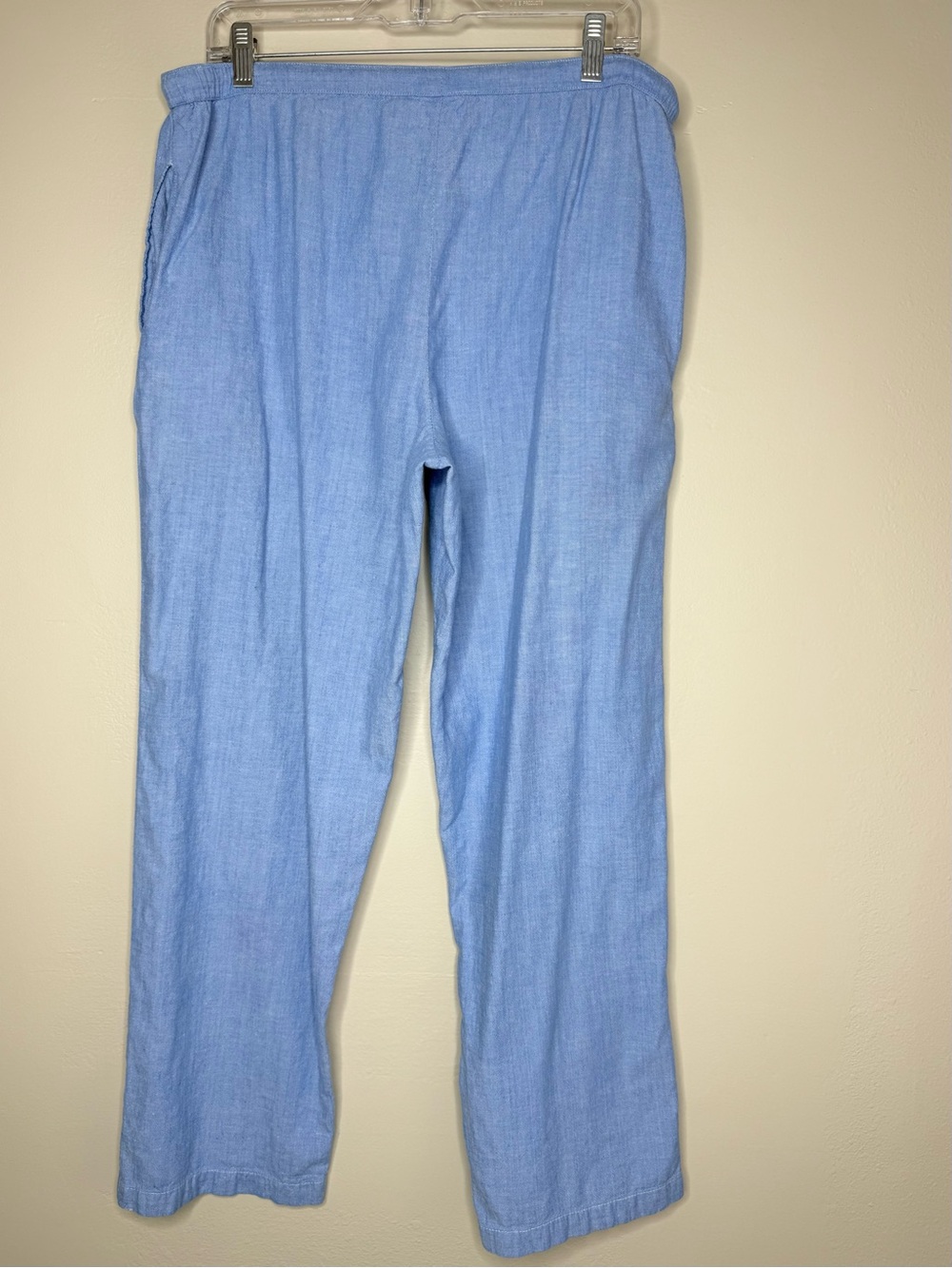 Argee Elastic Waist Light Blue Drawstring Cotton Pants Size Large - Picture 2 of 8